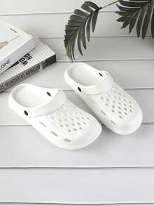 Women's Breathable Plastic Slip-On Sandals - White - View 1