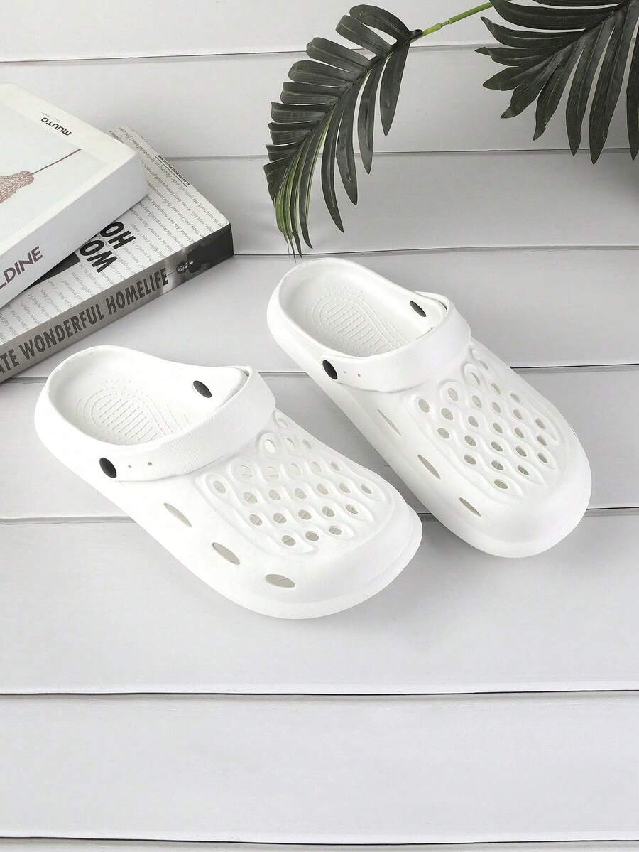 Women's Breathable Plastic Slip-On Sandals - White - View 1