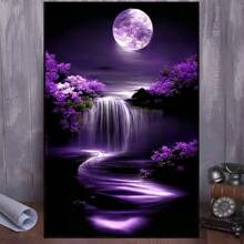 1 件钻石画套件，DIY 5D 钻石画艺术套装，适合初学者，全钻钻石画圆形，适用于家居墙壁装饰