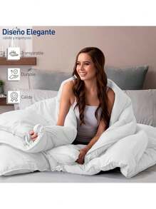 Bluelander Edredón Queen Acolchado, Suave, Hipoalergénico, Acolchado para Toda Estación, Reversible y Ligero - Blanco - Ver 2