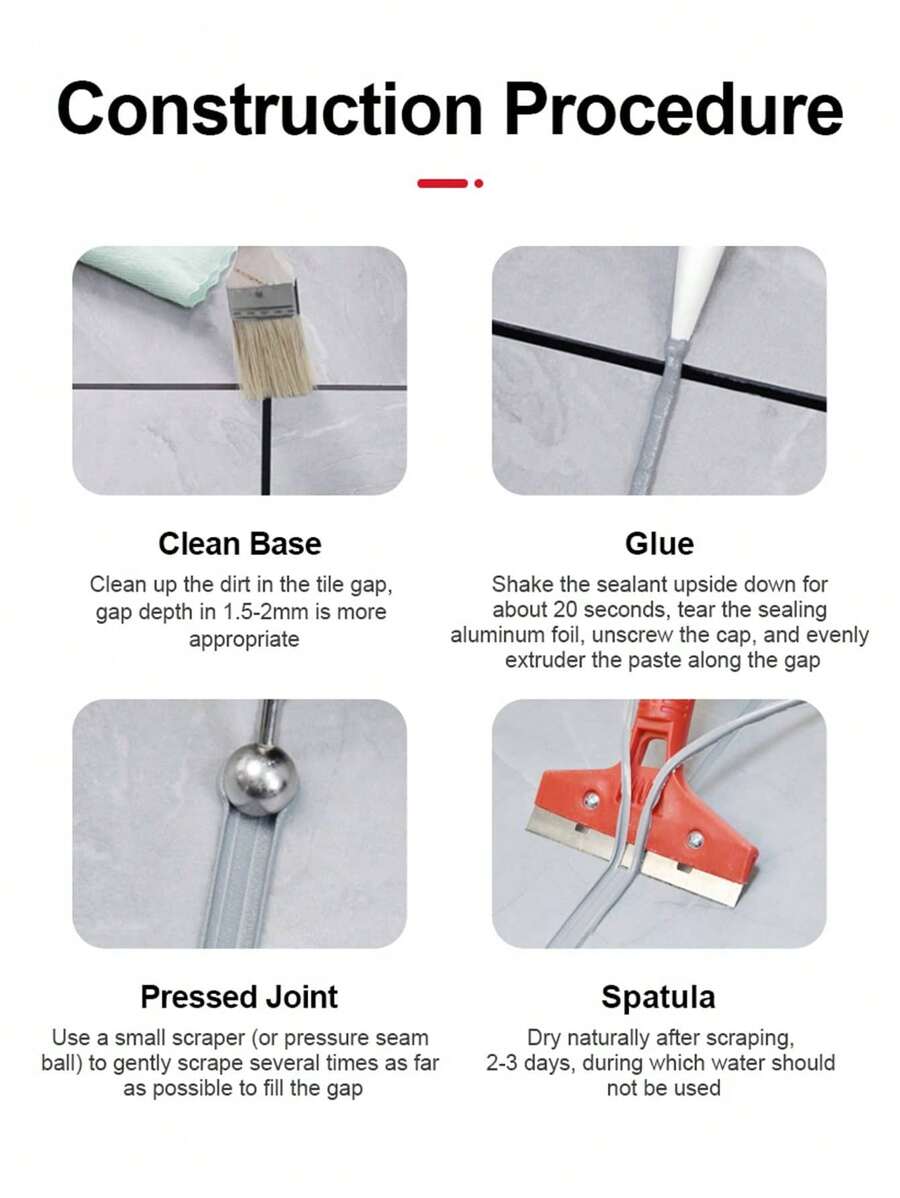 Tile Grout, Repair Grout, Grouting Filler, White Waterproof MildewProof Grout For Kitchen