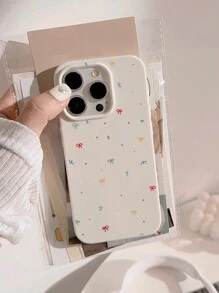 1PC Colorful Bow Decor Phone Case Compatible With Iphone Waterproof Shockproof Anti-Fall Scratch Resistant - Multicolor - View 3
