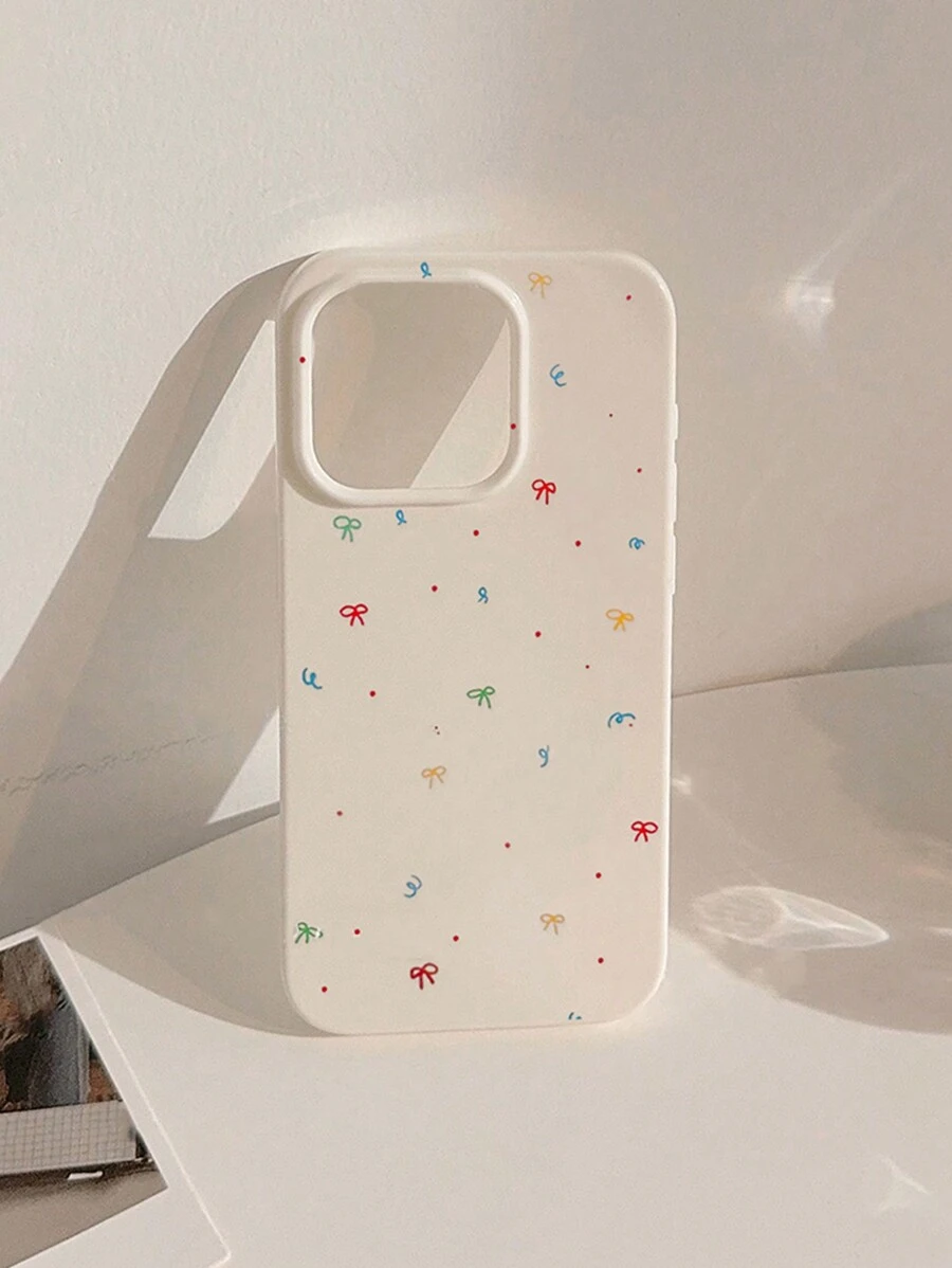 1PC Colorful Bow Decor Phone Case Compatible With Iphone Waterproof Shockproof Anti-Fall Scratch Resistant - Multicolor - View 1
