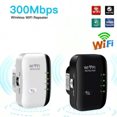 2024 Newest WiFi Extender, WiFi Booster 300Mbps WiFi Extender With Ethernet Port, 2.4GHz WiFi Extender Booster, Support Repeater/Router/AP Mode & WPS, 1-Tap Setup, Compatible With All Network Routers, UK Plug