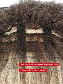 合成假发 - 8 英寸短发假发，带刘海，棕色至金色渐变色，高温纤维，适合日常佩戴，适合女性 - 漸變金色 - 查看 8