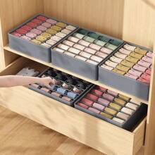 1 件无纺布多隔层内衣、袜子、领带收纳盒，灰色/米色/深灰色/黑色，家用衣柜抽屉整理器装饰品秋季装饰节日装饰房间装饰家居装饰秋季装饰卧室装饰 - 彩色 - 查看 2