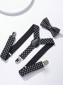 2pcs/Set Kids Polka Dot Bow Tie & Suspender Set - Multicolor - View 2