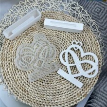 1 件 DIY 心形石膏香薰蜡烛台制作硅胶模具半心形桌面装饰环氧树脂模具汽车扩散器装饰家居装饰节日礼物房屋硅胶模具，条形支架蜡烛底座模具，树脂模具硅胶用于桌面家居装饰，艺术工艺装饰，情人节礼物，周年纪念礼物，节日气氛装饰 - 白色 - 查看 3