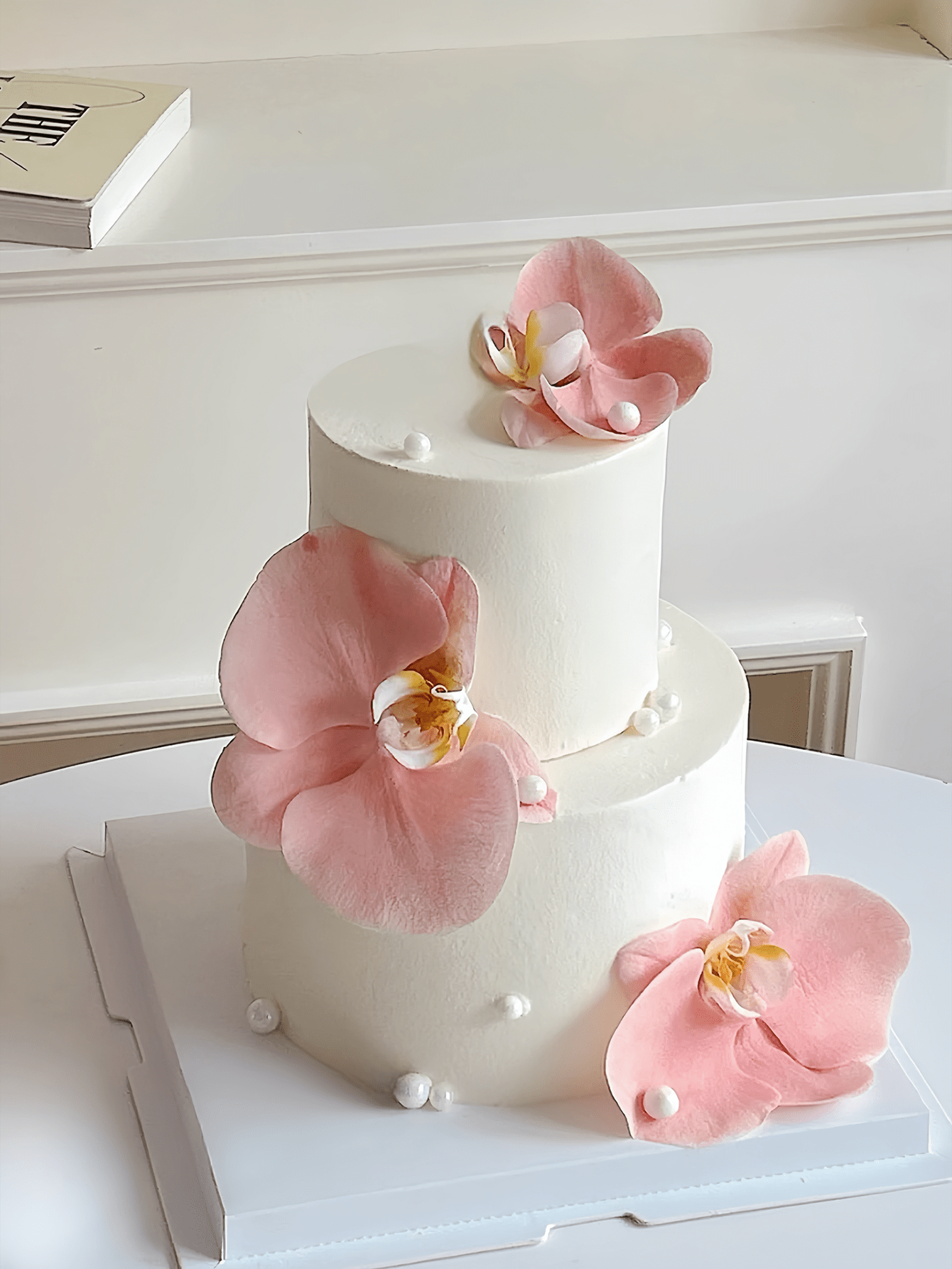 3pcs/6pcs, Butterfly Orchid Cake Toppers, Artificial Flower Cake