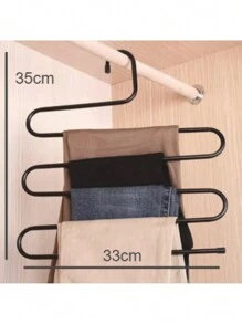 Gancho/Percha De Acero Inoxidable Extensible Para Pantalones - Marrón - Ver 2