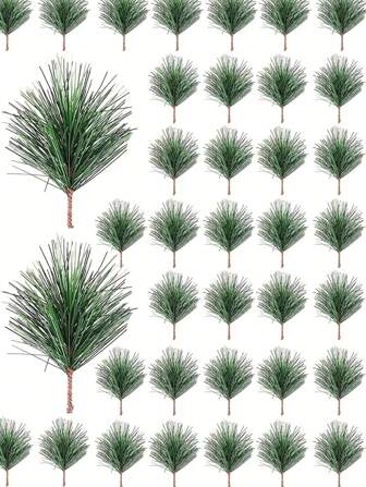 15/10pcs Artificial Green Pine Needle Branches, Small Pine Branch Stems - Fake Green Pine Sticks For Christmas Flower Arrangements Wreath And Home Holiday Garden Decorations, Party Gifts Decorations Christmas Tree Ornaments Arrangement Accessories,Christmas