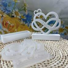 1 件 DIY 心形石膏香薰蜡烛台制作硅胶模具半心形桌面装饰环氧树脂模具汽车扩散器装饰家居装饰节日礼物房屋硅胶模具，条形支架蜡烛底座模具，树脂模具硅胶用于桌面家居装饰，艺术工艺装饰，情人节礼物，周年纪念礼物，节日气氛装饰 - 白色 - 查看 7