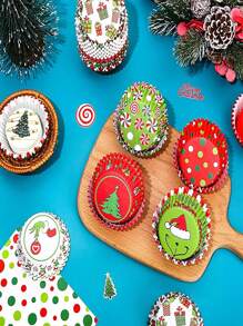 600Pcs Christmas Cupcake Liners Funny Cartoon Character Cupcake Wrappers Baking Cups Holders Red Green Muffin Liners For Xmas Holiday Birthday Party Candy Make Baking Supplies Christmas Christmas Decor Christmas Decorations Christmas Gifts