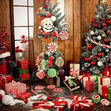 20/40 Chiếc Đồ Trang Trí Kẹo Giáng Sinh Kẹo Mía Cho Đồ Trang Trí Cây Giáng Sinh Kẹo Mút Treo Đồ Trang Trí Đồ Trang Trí Kẹo Gỗ Đồ Trang Trí Giáng Sinh Màu Đỏ Và Xanh Lá Cây Đồ Trang Trí Giáng Sinh Hình Cắt Bạc Hà - Nhiều màu - Xem 4