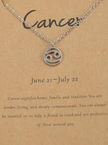 1pc 12 Constellations Symbol Stainless Steel Pendant Necklace With Stainless Steel Chain - Silver - View 13