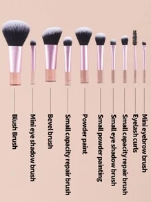 10pcs/Set Pink Makeup Brush Set, Suitable For Facial Makeup And Eye Makeup,Brush Set,Makeup Brush Kit,Make Up Brush Set,Make Up Set Complete,Makeup Brush Set,Complete Makeup Kit,Brush Kit,Brushes Makeup Set,Makeup Gift Set - Pink - View 7