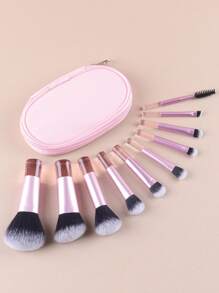 10pcs/Set Pink Makeup Brush Set, Suitable For Facial Makeup And Eye Makeup,Brush Set,Makeup Brush Kit,Make Up Brush Set,Make Up Set Complete,Makeup Brush Set,Complete Makeup Kit,Brush Kit,Brushes Makeup Set,Makeup Gift Set - Pink - View 3