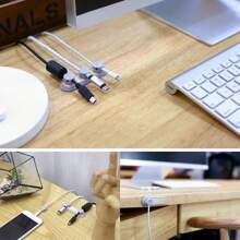 高效桌面电缆整理器磁性夹，用于数据线卷线器 USB 电缆固定器桌面插头硅胶线固定夹，让您的桌面保持整洁 - TUP2 - 查看 4