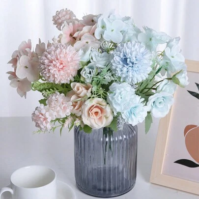 1 Stück 7-Kopf Künstliche Rosenblume Bund für Heim-Dekoration, Hochzeit, Fotografie
