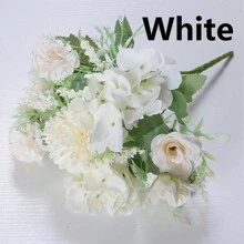 1 pieza Ramo artificial de 7 rosas para decoración del hogar, boda, fotografía - Multicolor - Ver 7