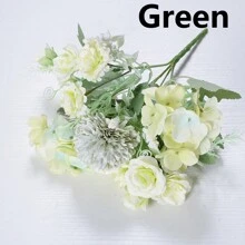 1 pieza Ramo artificial de 7 rosas para decoración del hogar, boda, fotografía - Multicolor - Ver 10