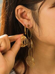 Guernono 4 Cặp/Bộ Trang Sức Thời Trang Hợp Thời Trang Mùa Hè Thanh Lịch Theo Phong Cách Cá Nhân Hóa Bộ Trang Sức Thép Không Gỉ Mạ Vàng Hạt Vàng Hình Chữ C Tua Rua Bộ Hoa Tai Mèo Con Bông Tai Phù Hợp Cho Phụ Nữ Hàng Ngày Mùa Tốt Nghiệp Kỳ Nghỉ Halloween Hoặc Ngày Nhà Giáo Quà Tặng Ngày Lễ Trở Lại Trường Kỳ Nghỉ Kỳ Nghỉ - Vàng - Xem 2