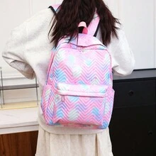 3 件背包、斜挎包、铅笔盒。时尚户外大容量女士休闲背包，经典，休闲，便携，商务休闲，适合青少年女大学生，新人，白领大学生，适合办公室，适合工作，书包，大容量，便携，笔记本电脑隔层，适合青少年大学生，男生和男士，大学，小学，初中，高中，工作，商务，通勤，户外，旅行，郊游，返校季 - 粉色 - 查看 4