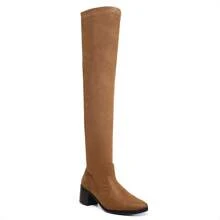 Bota Over Camurça Sued The Knee Bico Fino - 813 confortável elegante bota marrom