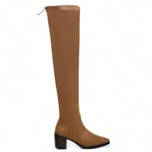 Bota Over Camurça Sued The Knee Bico Fino - 813 confortável elegante bota marrom