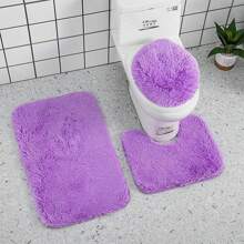 3pcs Bathroom Carpet Set With 3pcs Shower Mat, U-Shaped Toilet Mat And Super Absorbent Ultra-Fine Fiber Plush Bath Mat, Slip Resistant, Machine Washable, Fluffy Bath Rug Home Bathroom Decor Outdoor Rug Door Mat Fall Decor Bathroom Accessories Back To School Entryway Decor - Multicolor - View 19
