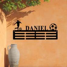 1 件个性化足球运动员姓名标牌、金属墙艺术、足球姓名标牌、运动姓名标牌、足球运动员礼物足球奖牌持有人天鹅情侣金属 - 彩色 - 查看 7