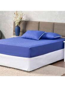 QUEEN Waterproof Protective Mattress Cover - 寶藍色 - 查看 1