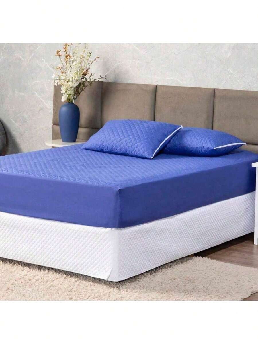 QUEEN Waterproof Protective Mattress Cover - 寶藍色 - 查看 1