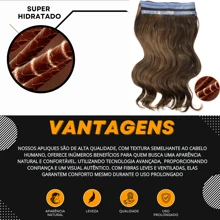 Mega Hair Bio Vegetal Wavy Adhesive With Lights 60 Cm 3 Strip - Brown - View 5