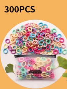 100 件/300 件婴儿和幼儿柔软头带和发带，彩色混合多巴胺设计，温和发饰 - 彩色 - 查看 9