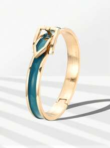 1 pezzo Braccialetto a fascia placcato oro con decoro in smalto a goccia per donne