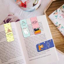 12 件磁性书签、猫书签、磁性书签架、可爱书签、适合阅读女士、儿童、教师、读书配件、礼物 - 彩色 - 查看 4