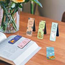 12 件磁性书签、猫书签、磁性书签架、可爱书签、适合阅读女士、儿童、教师、读书配件、礼物 - 彩色 - 查看 6