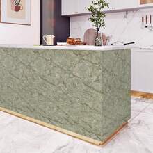 Green Marble Self-Adhesive Vinyl Wallpaper - Waterproof, Removable, Peel And Stick Decor For Living Room, Kitchen, Bedroom, Dormitory, And Furniture Refurbishment - Easy Installation, Random Pattern Match, And Aesthetic Design