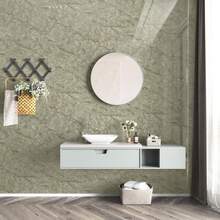 Green Marble Self-Adhesive Vinyl Wallpaper - Waterproof, Removable, Peel And Stick Decor For Living Room, Kitchen, Bedroom, Dormitory, And Furniture Refurbishment - Easy Installation, Random Pattern Match, And Aesthetic Design