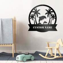 1 cái, Trang trí bằng kim loại và sắt bên bờ biển, Tên cá nhân hóa tùy chỉnh Trang trí bằng kim loại và sắt, Trang trí phòng khách phòng ngủ, Quà tân gia, Quà tặng ngày lễ, - màu đen - Xem 7