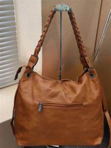 Wilson Bag New Large Double Zipper Handbag, Large Capacity Handbag, Single Shoulder Crossbody Bag - 棕色 - 查看 6
