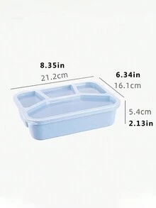 1pc Nordic Style 4-Compartment Bento Box, Refrigerator Food Storage Container, Adult Reusable Lunch Box - Multicolor - View 6