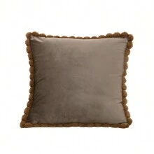 1 件仿兔毛装饰枕套，毛绒天鹅绒方形靠垫套，适用于沙发、客厅装饰（无枕芯） - 彩色 - 查看 49