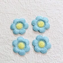 20 件网格 6 瓣花装饰 DIY 服装配件 - 藍色 - 查看 6