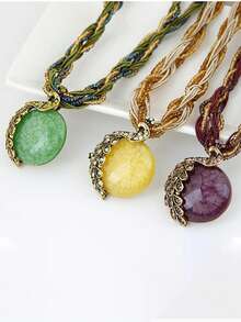 1 chiếc vòng cổ ngọc trai Boho, dây chuyền áo len cổ điển dành cho nữ có mặt dây chuyền hình con công, thích hợp để đeo hàng ngày và dự tiệc - nhiều màu - Xem 2