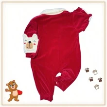 Baby-Winter Jumpsuit-Plush Baby Jumpsuit-Baby Teddy Bear Jumpsuit - 查看 3