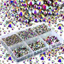 4000 Pieces Hotfix Rhinestones Crystals AB Multicolor Clear Crystal Rhinestones Flatback Gems Round Crystal Rhinestones Bulk For Crafts Clothing Dance Costumes - Mixing Colors - View 2