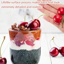 20 pièces Simulation de cerise de fruit, accessoires de décoration de fruit de cerise réaliste, convient pour la décoration de bureau à la maison, décoration de fête de fruits de cuisine, accessoires de décoration de gâteau de fête d'anniversaire, décoration de scène de mariage