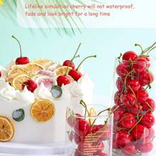 20 pièces Simulation de cerise de fruit, accessoires de décoration de fruit de cerise réaliste, convient pour la décoration de bureau à la maison, décoration de fête de fruits de cuisine, accessoires de décoration de gâteau de fête d'anniversaire, décoration de scène de mariage